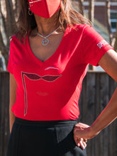 Load image into Gallery viewer, Bling V-Neck Short Sleeve Tee
